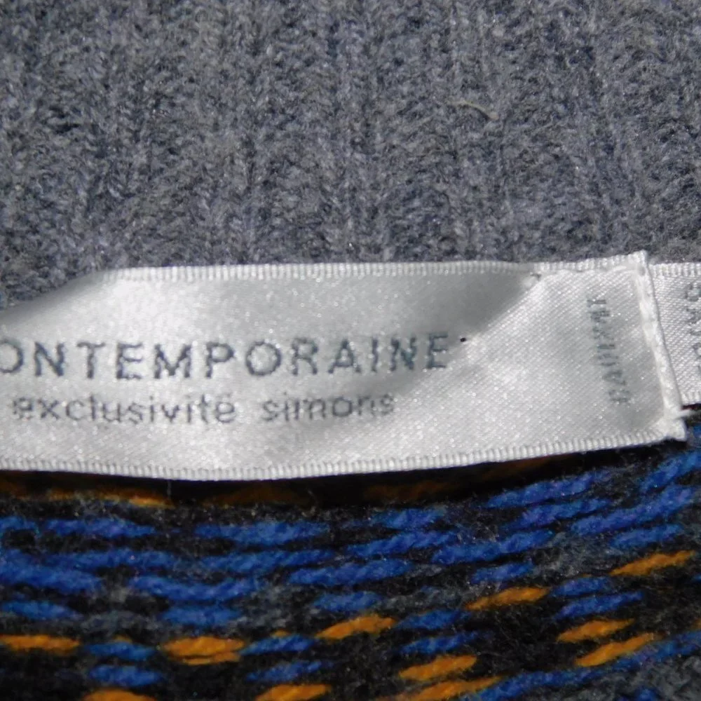 Simon's Contemporaine Gray Long Mock Neck Wool Blend Sweater Dress Womens XS - Picture 4 of 10